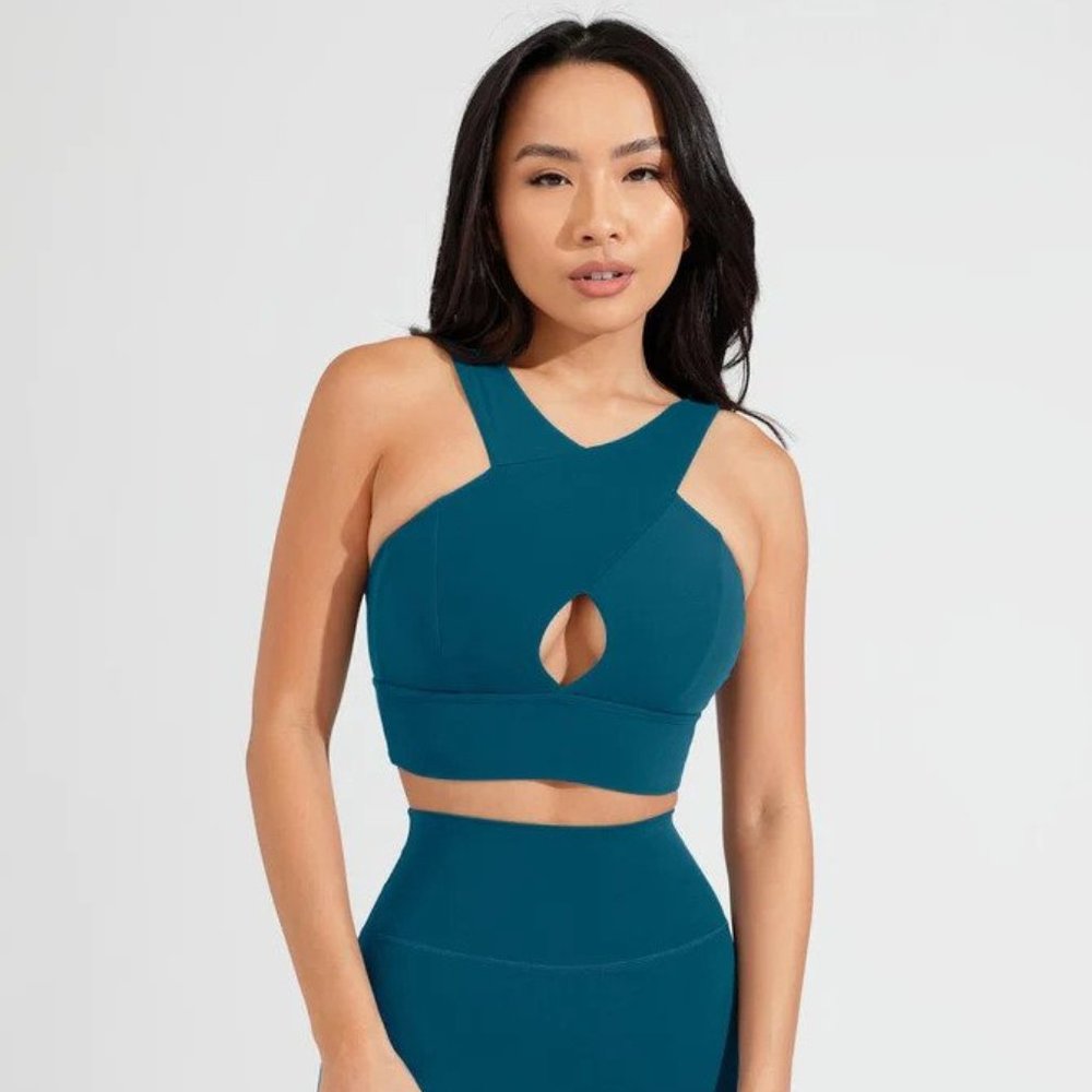 BuffBunny Harmony Sports Bra in Nile Blue - S - NWT